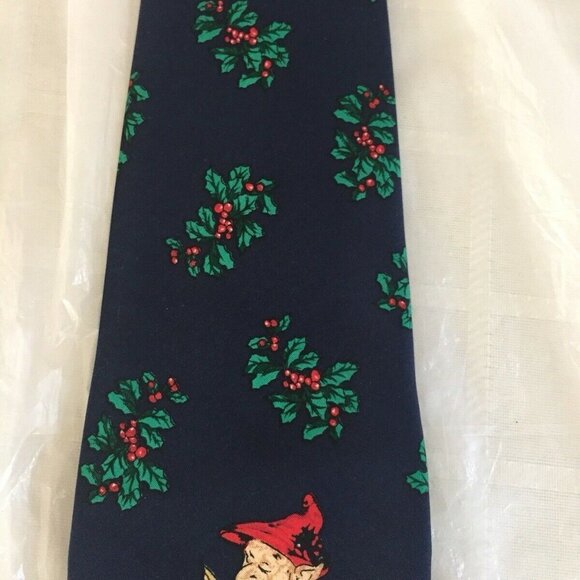 The Saturday Evening Post Mens Tie Santa Elves Christmas Letters Vintage 1997 - Picture 4 of 9